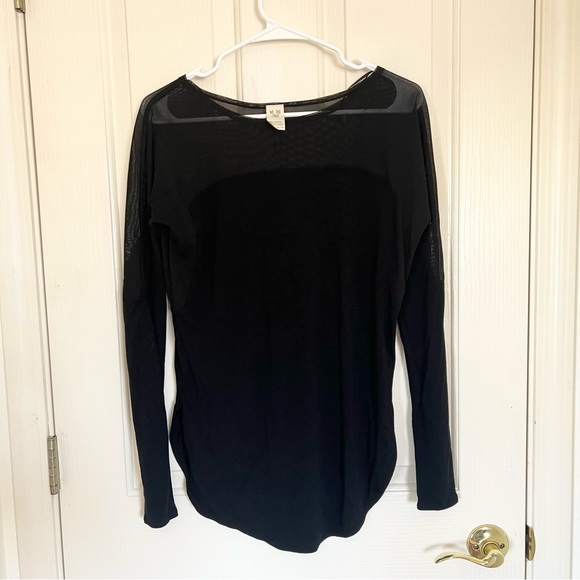 We the Free Save Tonight Mesh Black Long Sleeve Top - Picture 2 of 11